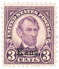 U.S. #661 3c Lincoln, Kansas - Mint