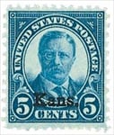 U.S. #663 5c Theodore Roosevelt, Kansas - MNH