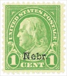 U.S. #669 1c Benjamin Franklin, Nebraska - Mint