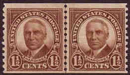 U.S. #686 1-1/2c Warren G. Harding Coil Line Pair MNH