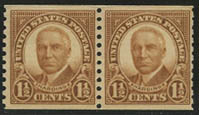 U.S. #686 11/2c Warren G. Harding Coil Pair MNH