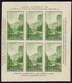 U.S.  #751 Yosemite Souvenir Sheet MNH