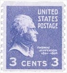 U.S. #842 3c Thomas Jefferson Coil MNH