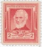 U.S. #865 2c John Greenleaf Whittier MNH