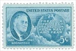 U.S. #933 FDR and Four Freedoms 5c MNH