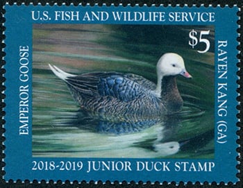 U.S. #JDS26 Junior Duck Stamp 2018 - MNH