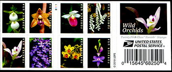 U.S. #5454b Wild Orchids Dbl-Sided Booklet of 20