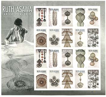 U.S. #5513 Ruth Asawa Pane of 20