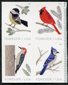 U.S. #5320a Birds in Winter Block of 4