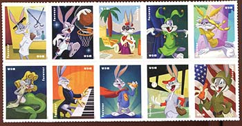 U.S.  #5503a Bugs Bunny Block of 10