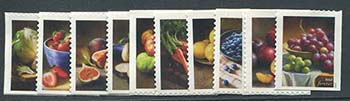 U.S.  #5484-93 Fruits and Vegetables, 10 Singles