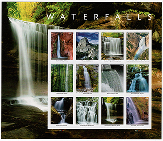 U.S. #5800 Waterfalls, Pane of 12