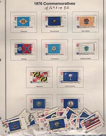 U.S. #1633-82 State Flags, 50 Singles Used