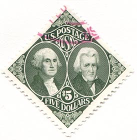 U.S. #2592 $5 Washington & Jackson Used