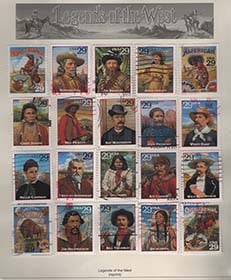 U.S. #2869a-t Legends of the West, 20 Singles Used