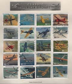 U.S. #3142a-t Classic American Aircraft, 20 Singles Used