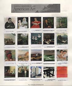 U.S. #3236a-t American Art, 20 Singles Used