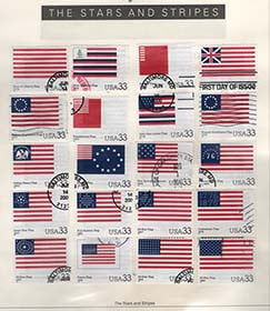 U.S. #3403a-t Stars and Stripes, 20 Singles Used