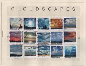 U.S.  #3878 Cloudscapes 15 Singles Used