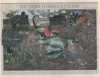 U.S. #4099 Nature of America - Southern Florida Wetland Set of 10 Used