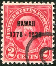 U.S. #647 2c Hawaii Overprint Used