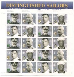 U.S. #4443 Distinguished Sailors - Pane 20