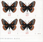 U.S. #4603 Baltimore Checkerspot Butterfly PNB of 4