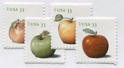 U.S. #4727-30 Apples (from Pane), 4 Singles