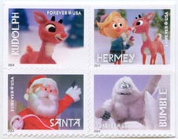 U.S. #4949a Rudolph the Red-Nosed Reindeer block of 4