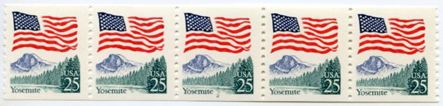 U.S. #2280a 25c Flag Over Yosemite - mottled tagging PNC(5) #15