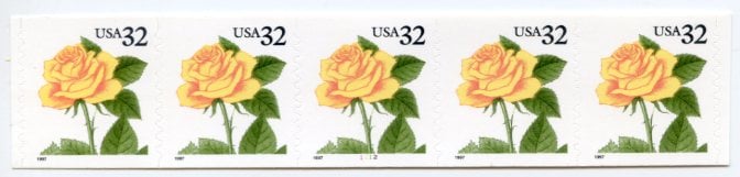 U.S. #3054 32c Yellow Rose PNC(5) #2222