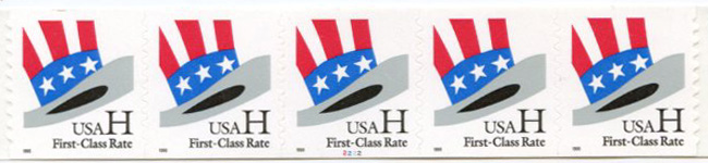 U.S. #3265 Uncle Sam's Hat 'H' Rate 1st Class PNC(5) #2222