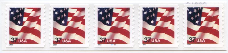 U.S. #3632C 37c Flag Self-Adhesive PNC(5) #S1111