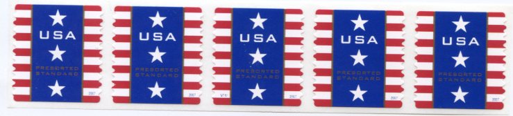 U.S. #4157 10c nondenominated Patriotic Banner PNC(5) #V222