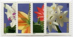 U.S. #4862-65 Winter Flowers, 4 Singles