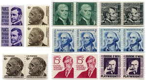 U.S. #1297-1305C Prominent Americans Coil Pairs MNH