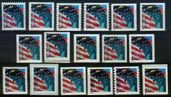 3965//85 - 2005-06 Lady Liberty and Flag Rate Change, collection of 17  stamps - Mystic Stamp Company