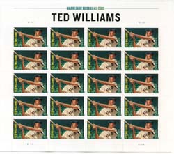 U.S. #4694 Ted Williams, Baseball All-Stars, Pane of 20