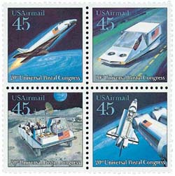 U.S. #C125a Futuristic Mail - block MNH