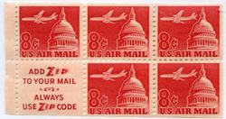 U.S. #C64b Jet Over Capitol 8c - Booklet Pane of 5 Slogan 3 (Add Zip)