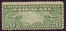U.S. #C9 20c Map, Green Mint