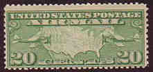 U.S. #C9 20c Map, Green - MNH