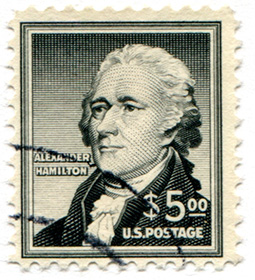 U.S. #1053 $5 Hamilton Used