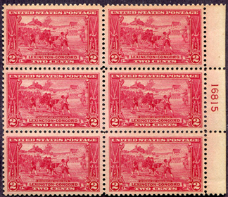 U.S. #618 Plate Block Mint