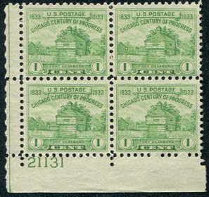 U.S. #728 Plate Block mint