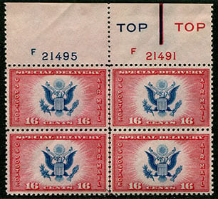 U.S. #CE02 Plate No. Block - MNH