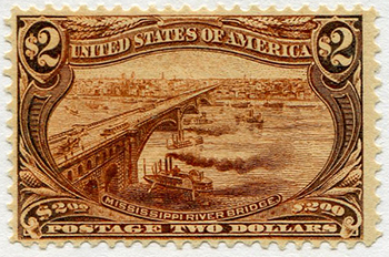 U.S. #293 $2 Mississippi River Bridge  MNH