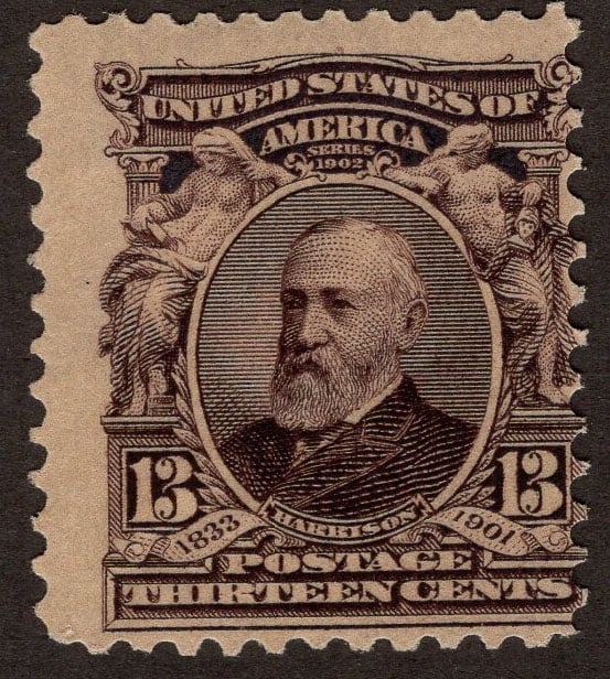 U.S. #308 13c Benjamin Harrison MNH