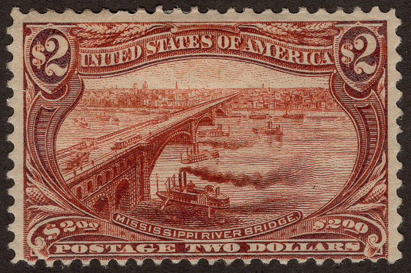 U.S. #293 $2 Mississippi River Bridge  Mint