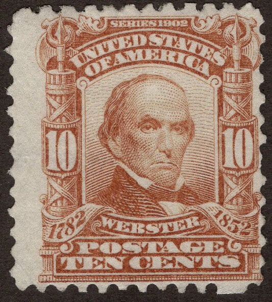 U.S. #307 10c Daniel Webster MNH